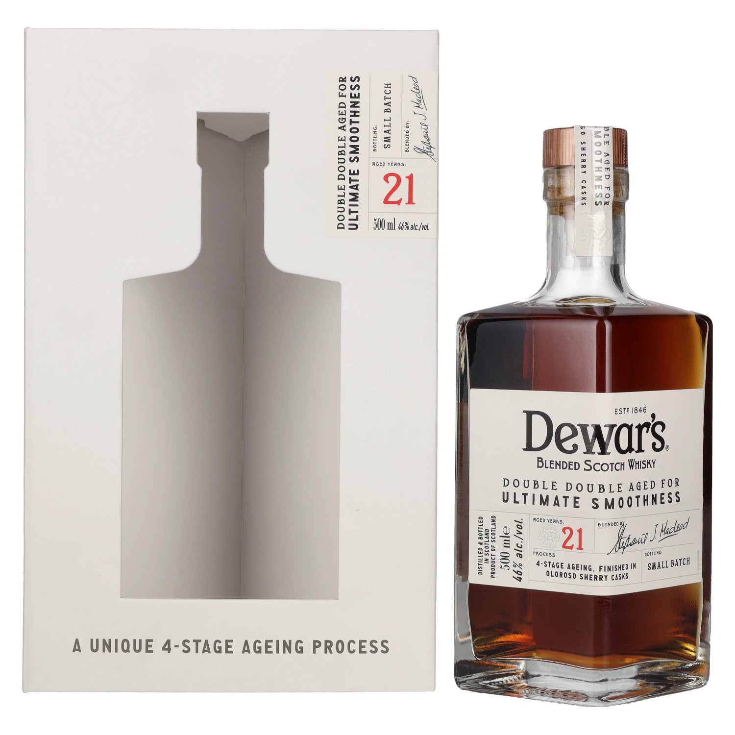 Dewar's 21 Years Old Double Double Aged Blended Scotch Whisky 46% Vol. 0,5l in Giftbox