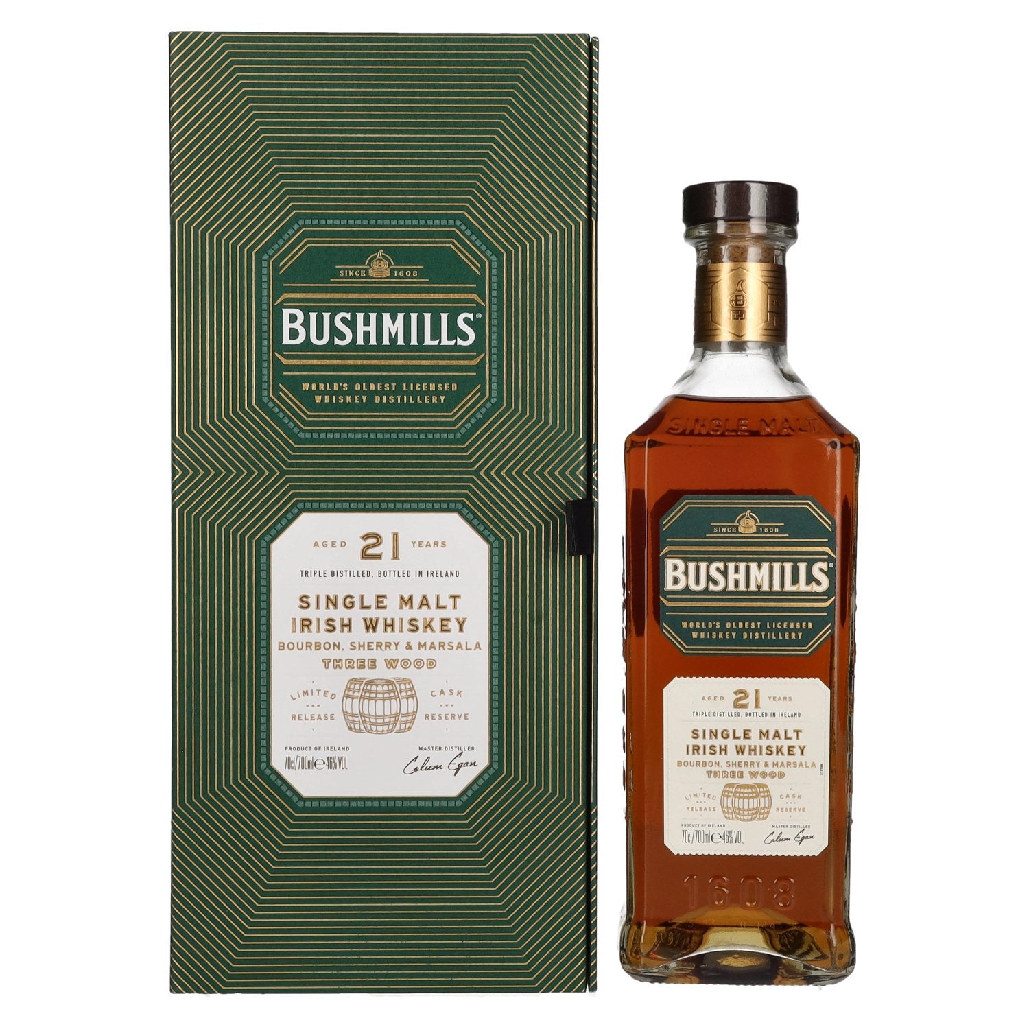 Bushmills 21 Years Old RARE Single Malt Irish Whiskey 46% Vol. 0,7l in Giftbox