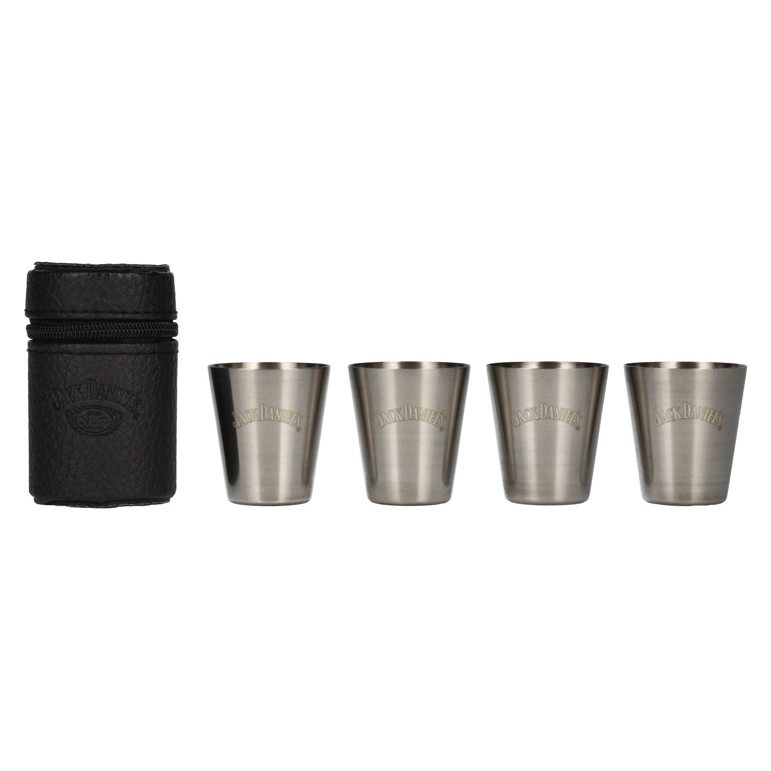 Jack Daniel's Shot Cups in leather bag [box, 6 pcs]