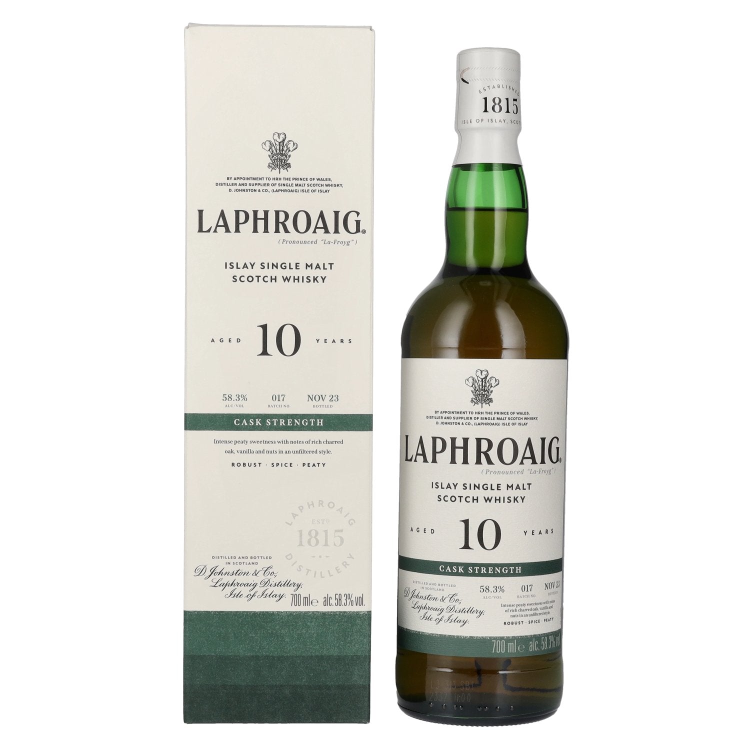 Laphroaig 10 Years Old Cask Strength Batch 17 58,3% Vol. 0,7l in Giftbox