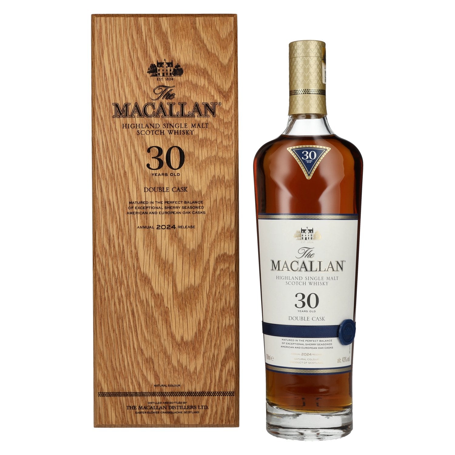 The Macallan 30 Years Old DOUBLE CASK Annual Release 2024 43% Vol. 0,7l in wooden box