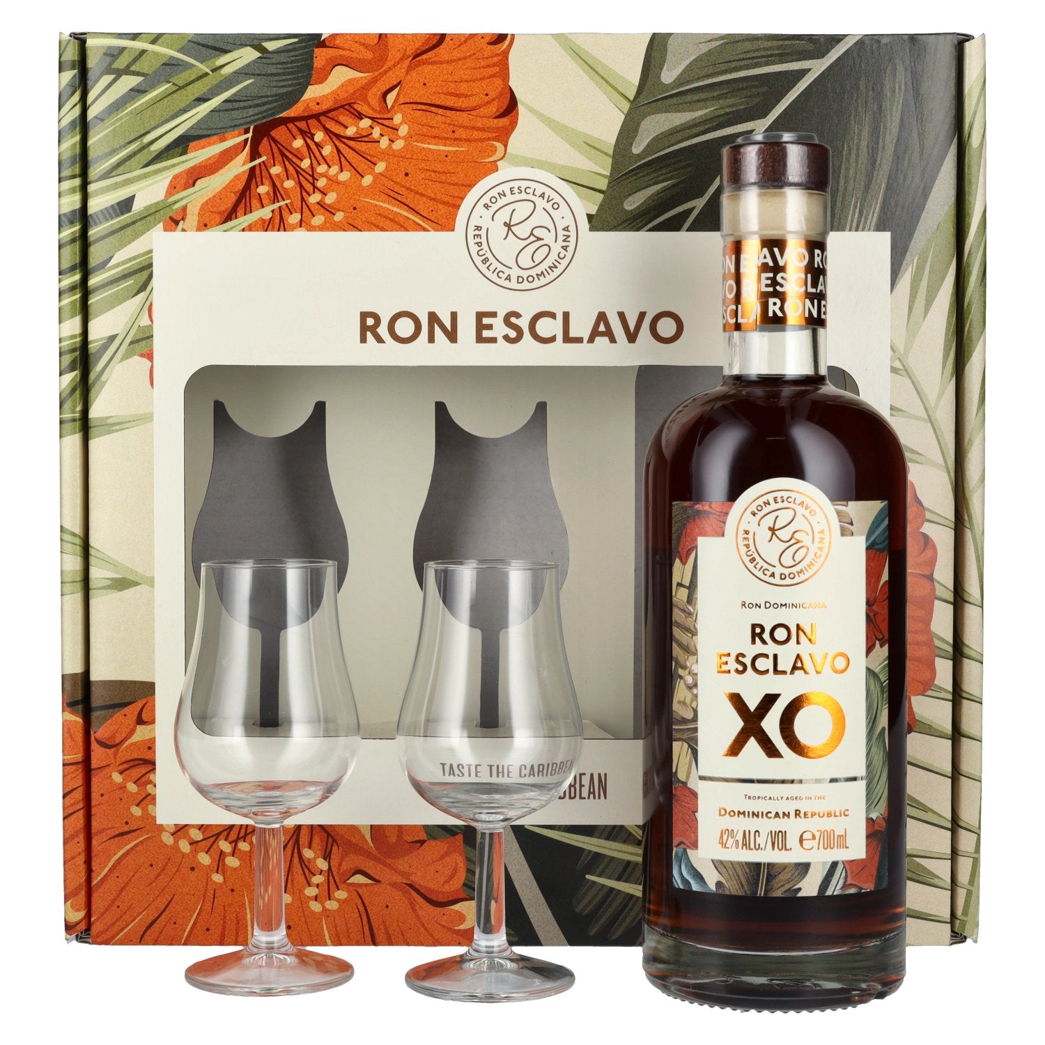 Ron Esclavo XO Ron Dominicana 42% Vol. 0,7l in Giftbox with 2 glasses