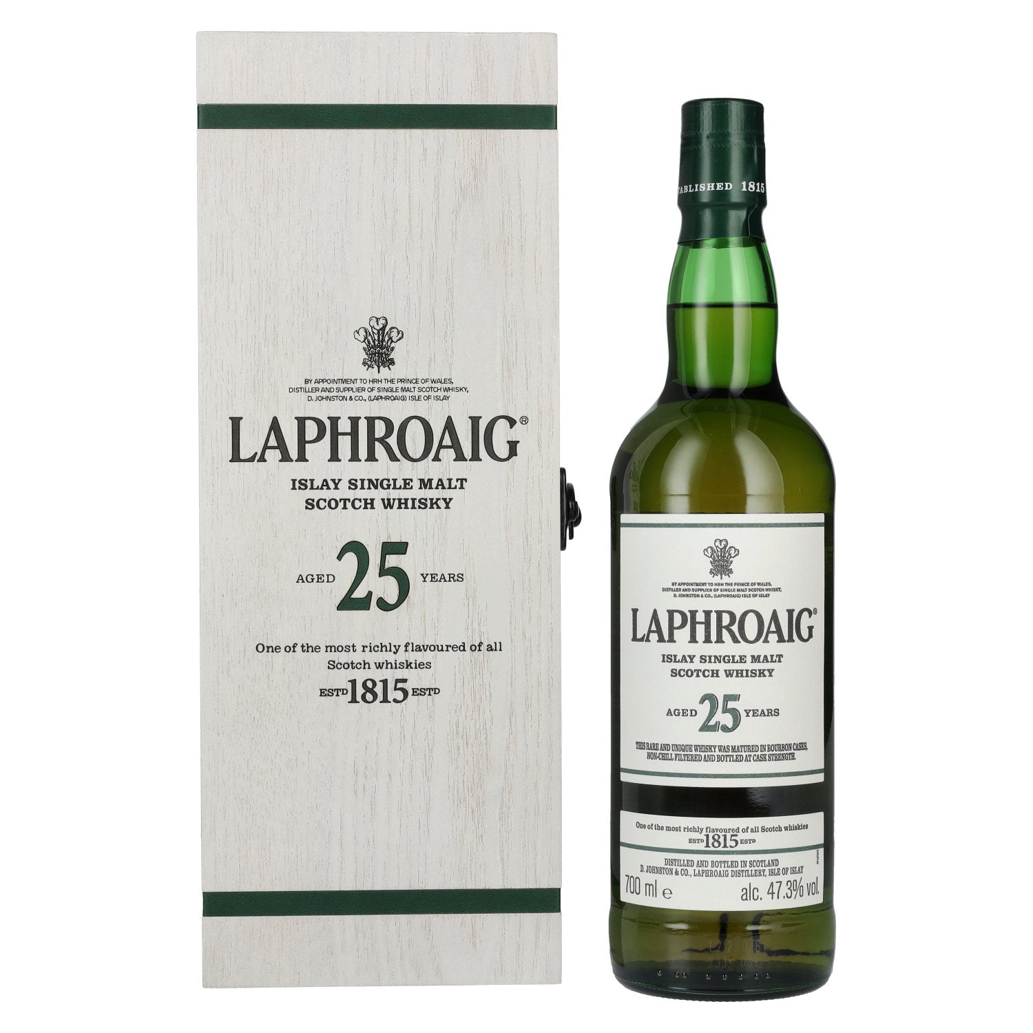 Laphroaig 25 Years Old Islay Single Malt Scotch Whisky 2023 47,3% Vol. 0,7l in wooden box