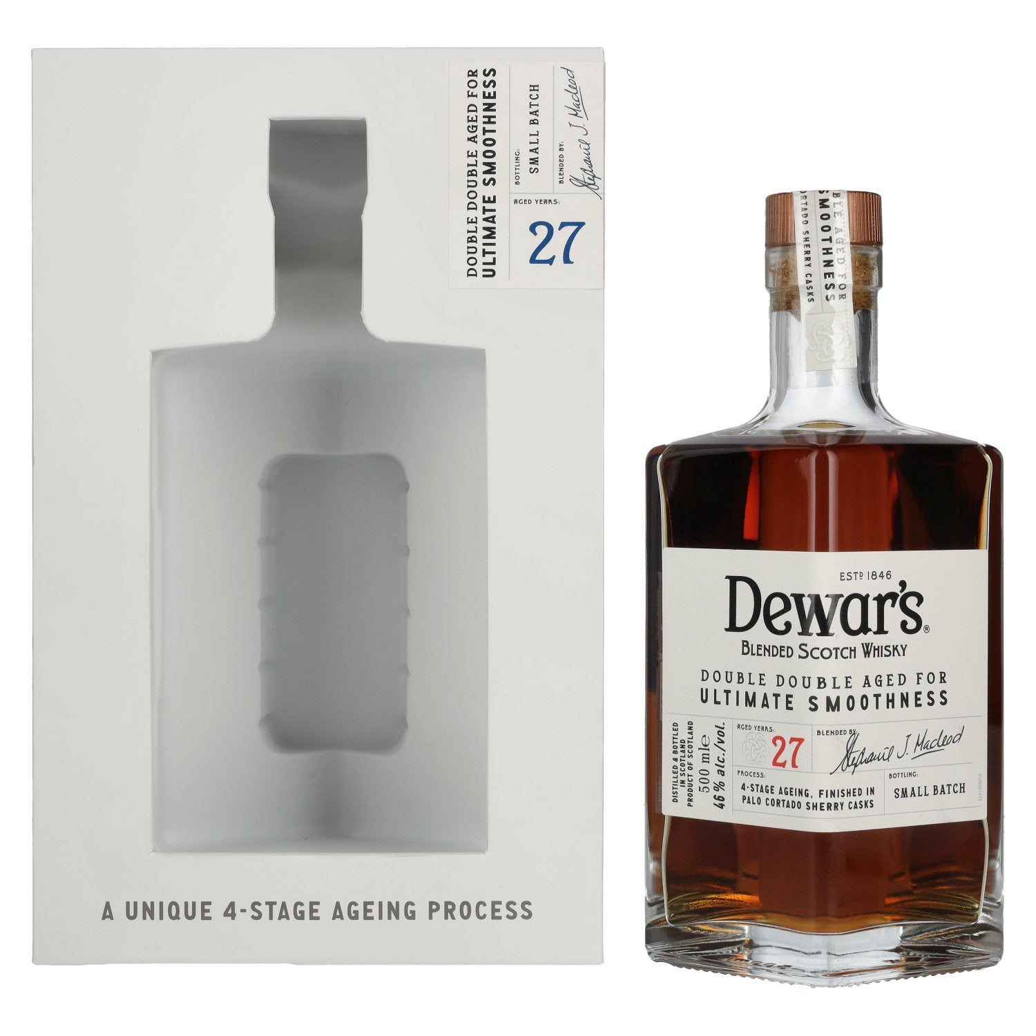 Dewar's 27 Years Old Double Double Aged Blended Scotch Whisky 46% Vol. 0,5l in Giftbox
