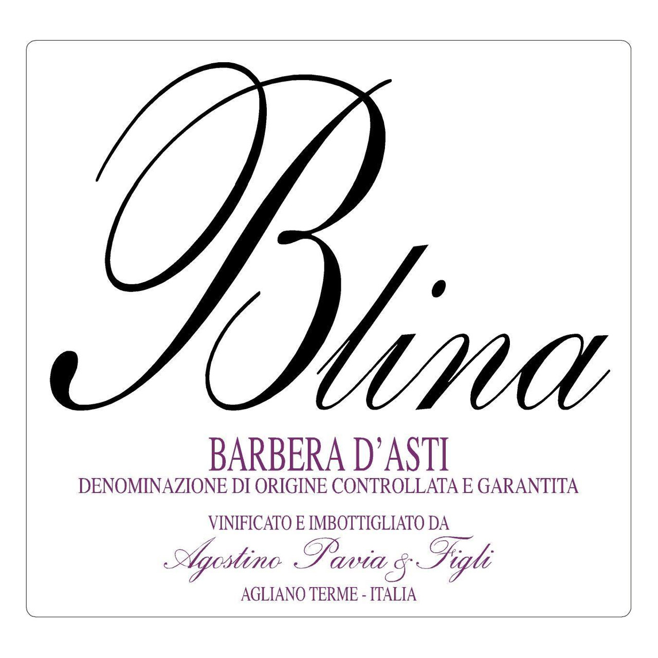Agostino Pavia & Figli Barbera d'Asti Blina 2021 750ml
