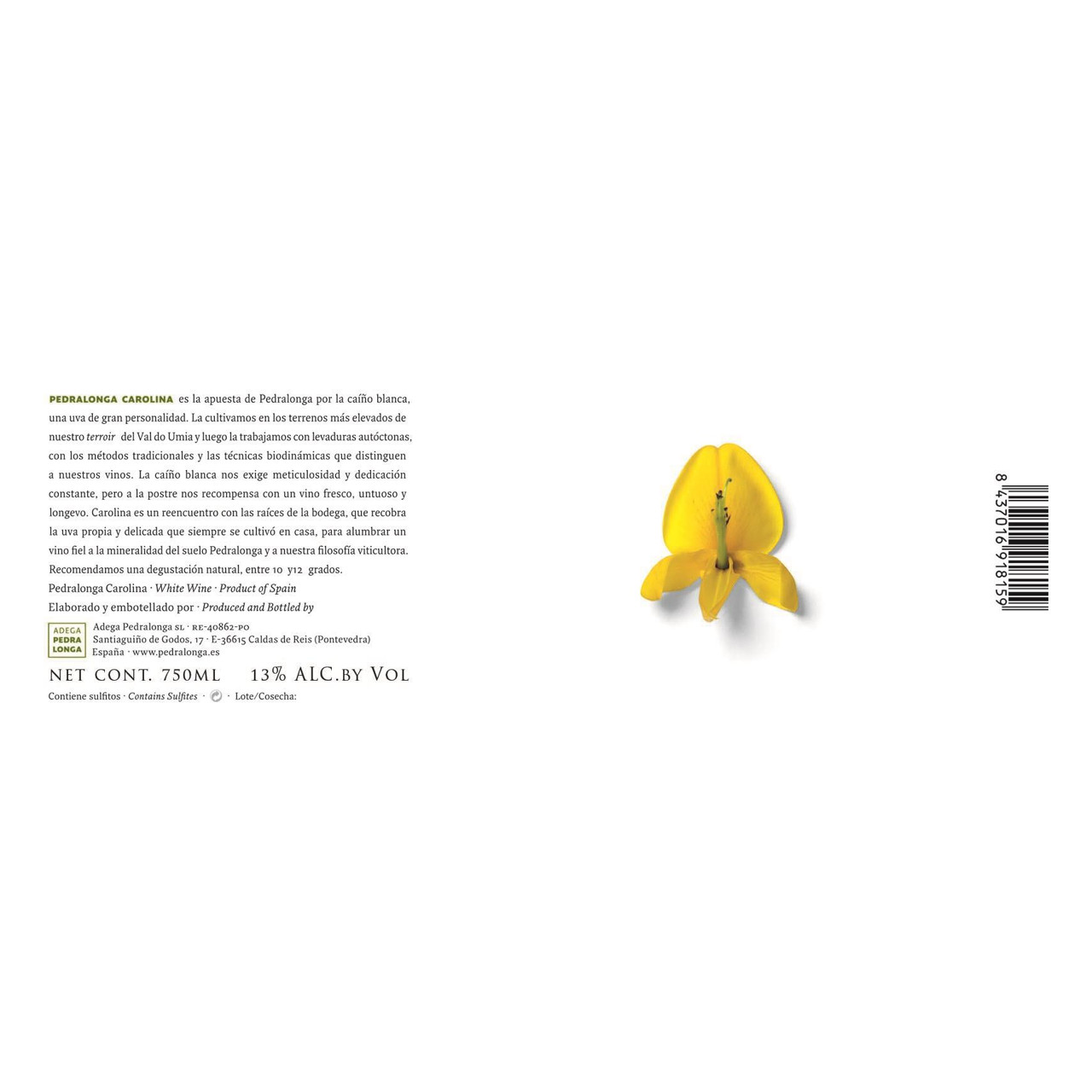 Adega Pedralonga Rias Baixas Caino Carolina 2021 750ml