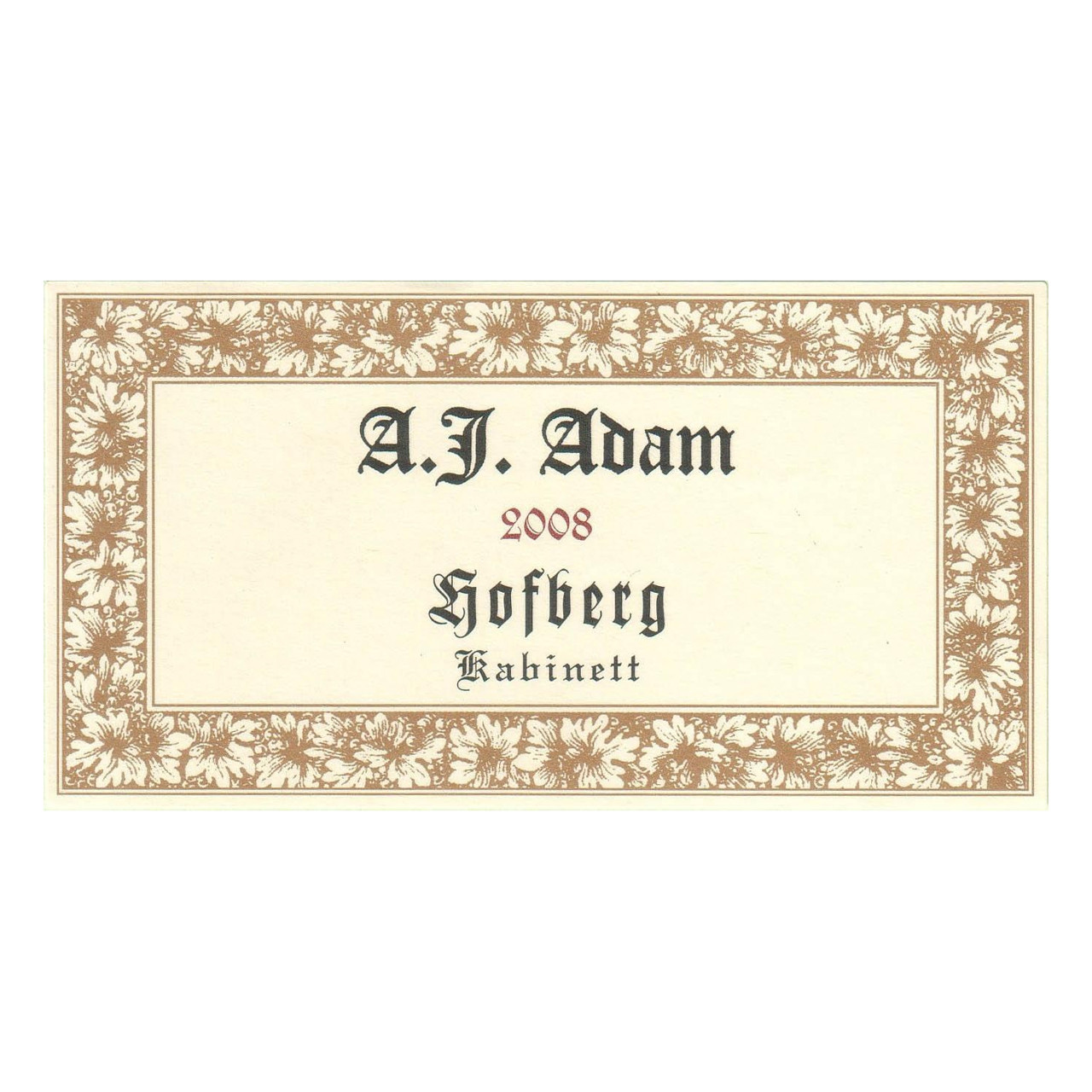 A.J. Adam Wines Mosel Riesling Kabinett Dhron Hofberg 2023 750ml
