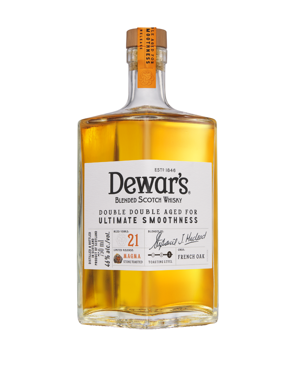 Dewar's Double Double 21 Year Old Limited Edition Old Stone Toasted Magma French Oak