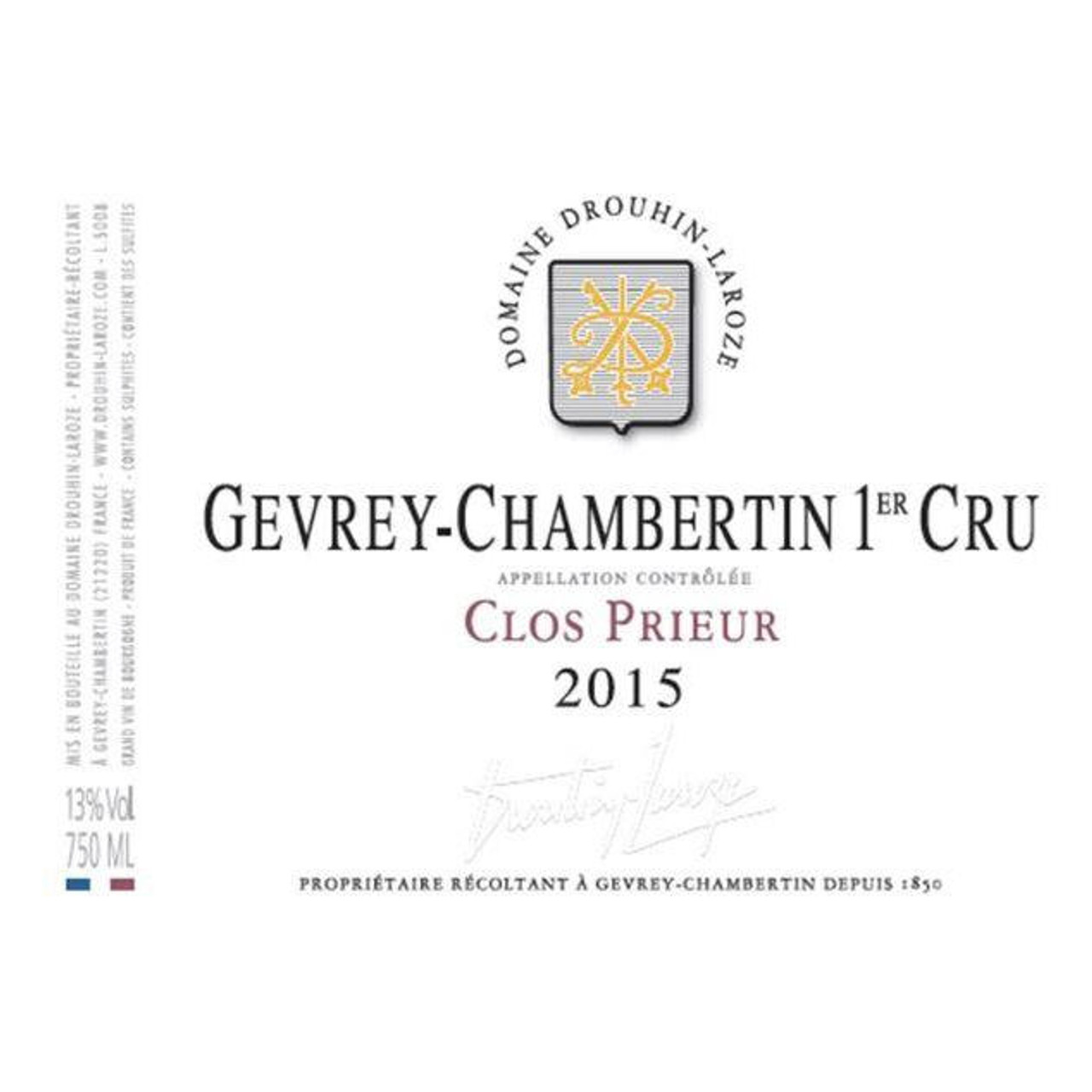 Domaine Drouhin-Laroze Gevrey-Chambertin 1er Cru Clos Prieur 2022 750ml