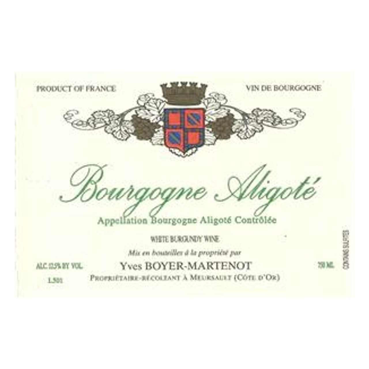 Yves Boyer-Martenot Bourgogne Aligote 2022 750ml