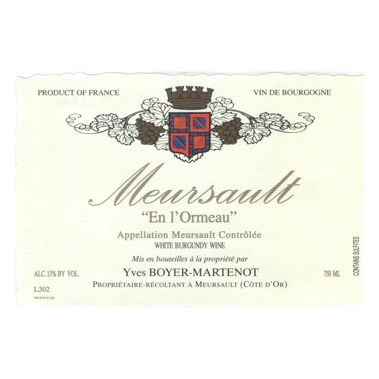 Domaine Boyer-Martenot Meursault En L'Ormeau 2022 750ml