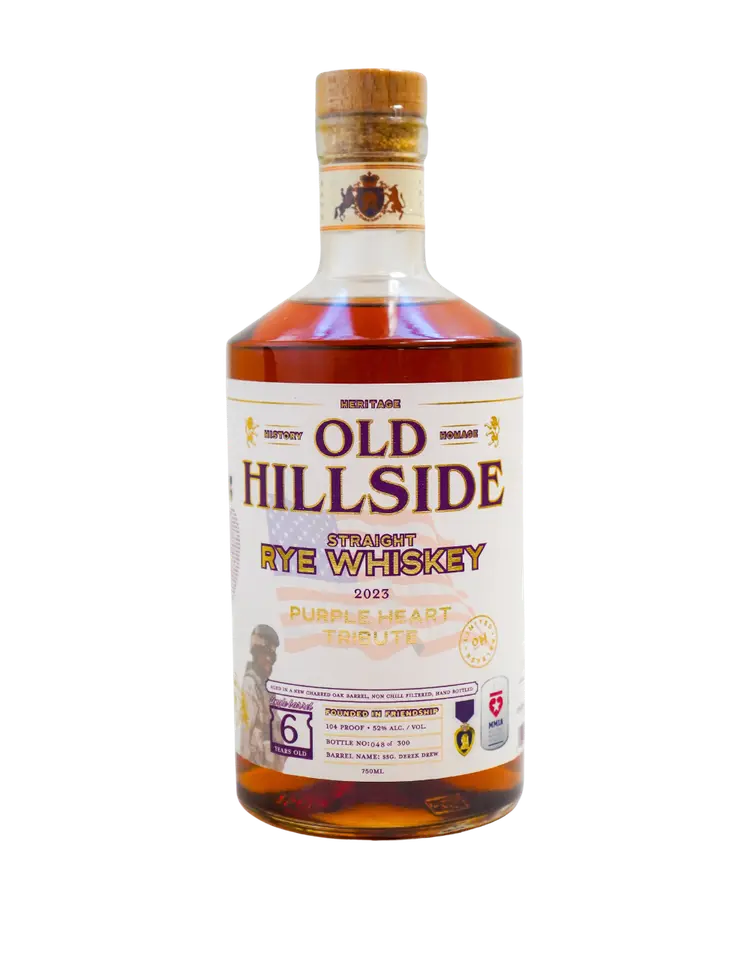 Old Hillside Whiskey Purple Heart Tribute Straight Rye Whiskey