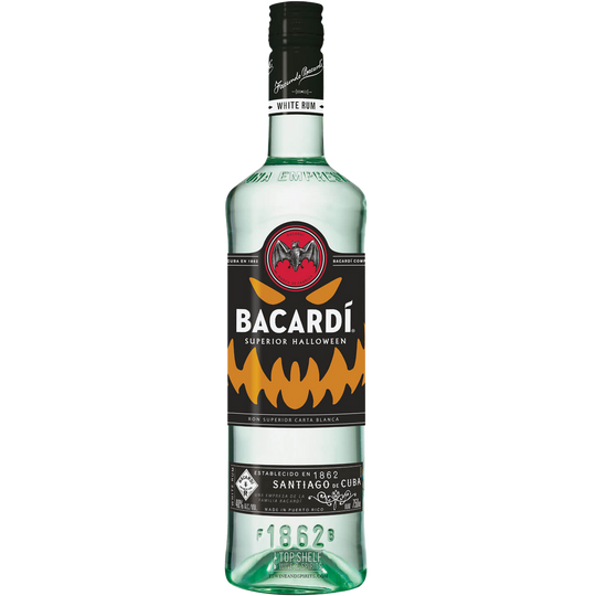 Bacardi Light Rum Superior 80 Halloween Label 1.75 L