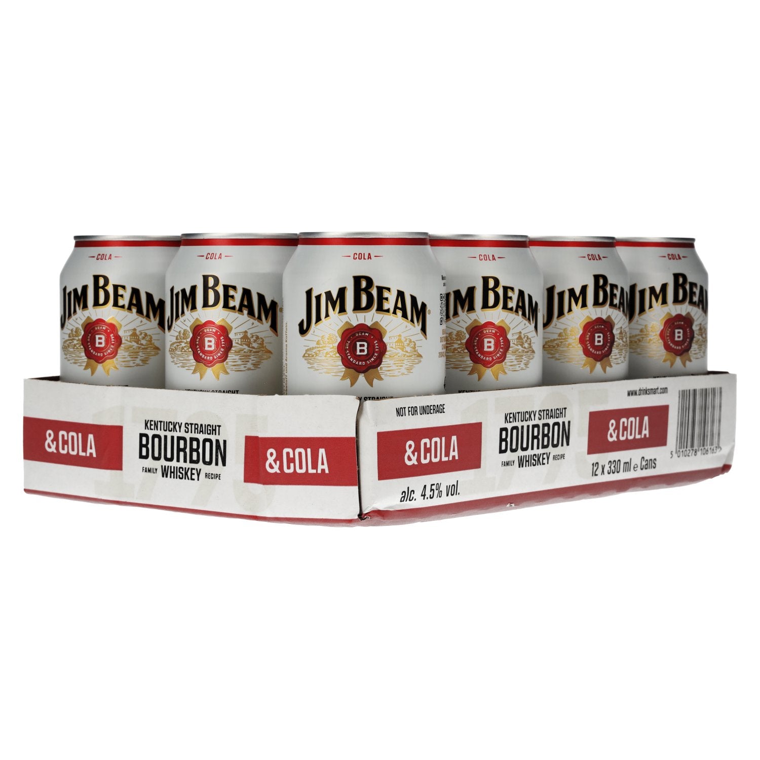 Jim Beam Kentucky Straight Bourbon Whiskey & Cola 4,5% Vol. 12x0,33l Dosen Pfand