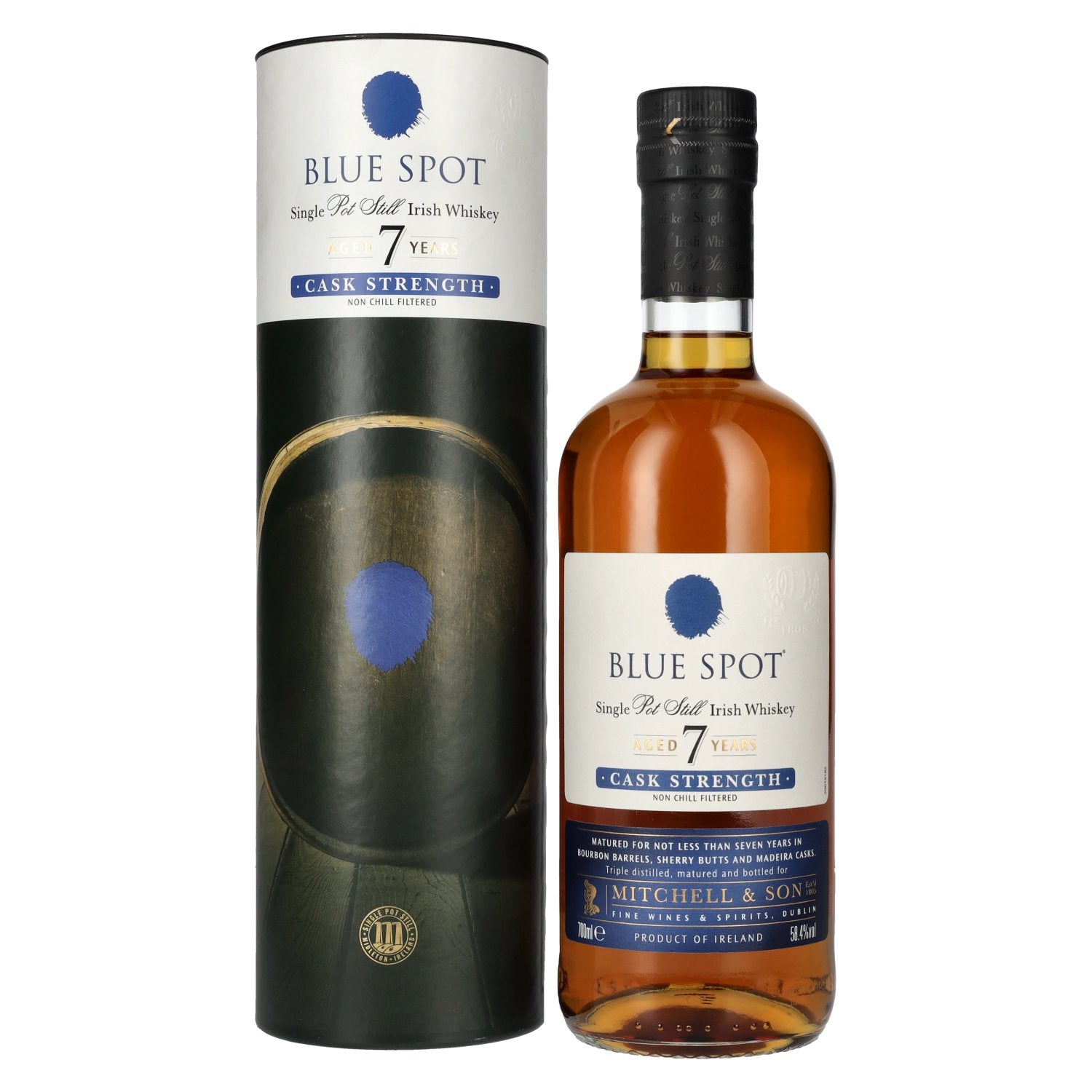 Blue Spot 7 Years Old Cask Strength Pot Still Irish Whiskey 58,4% Vol. 0,7l in Giftbox