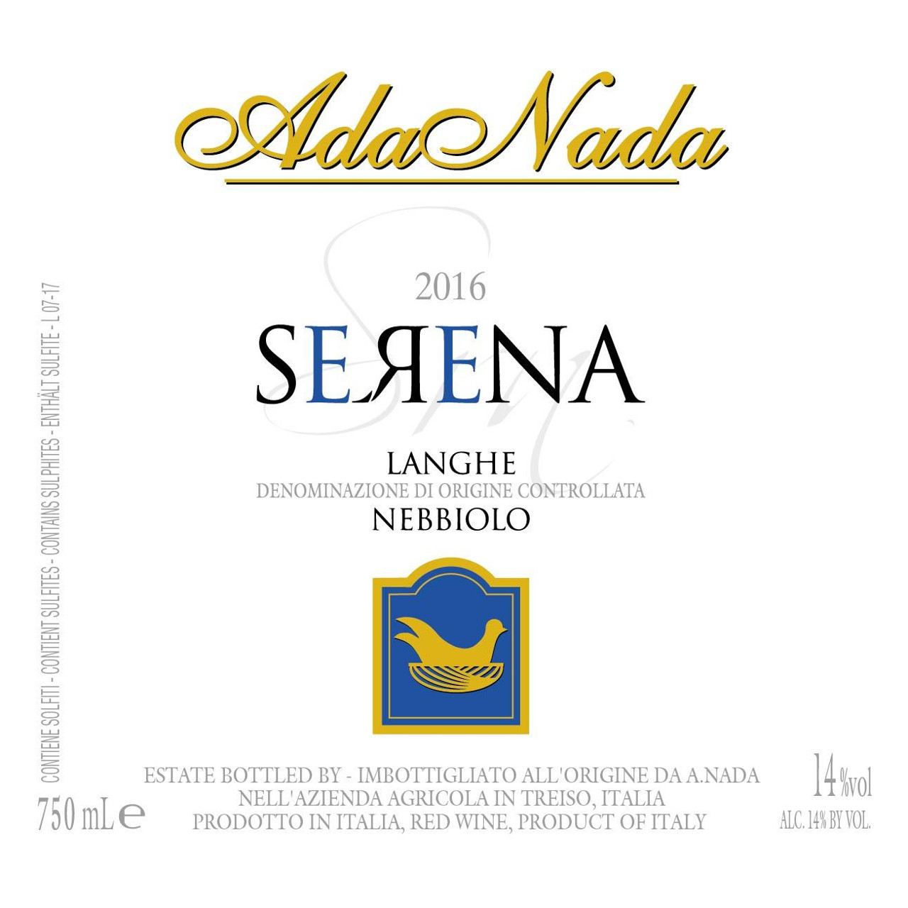 Ada Nada Langhe Nebbiolo, “Serena” 2022 750ml