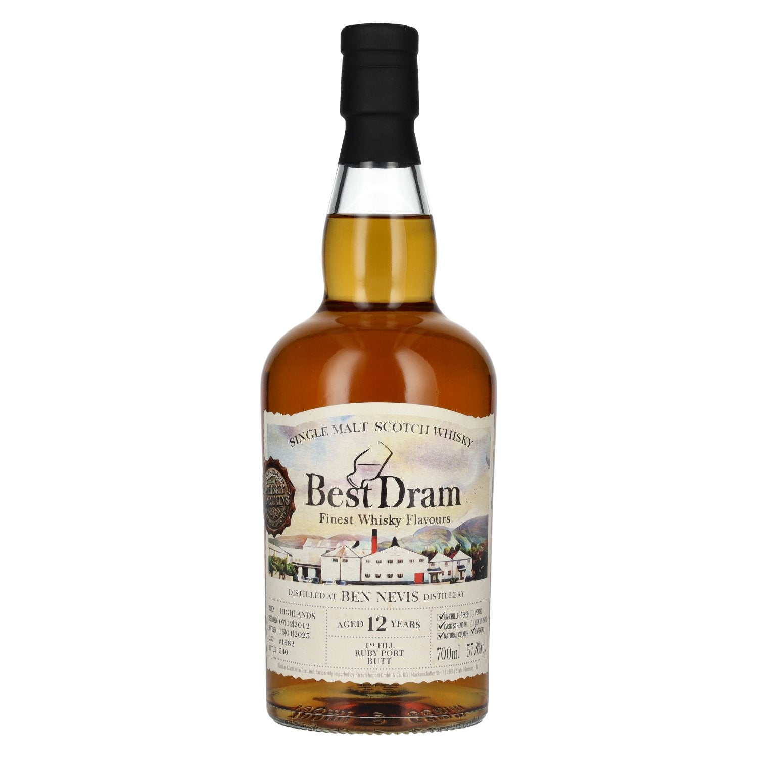 Best Dram 12 Years Old Ben Nevis 1st Fill Ruby Port Butt Single Malt #1982 2012 57,8% Vol. 0,7l