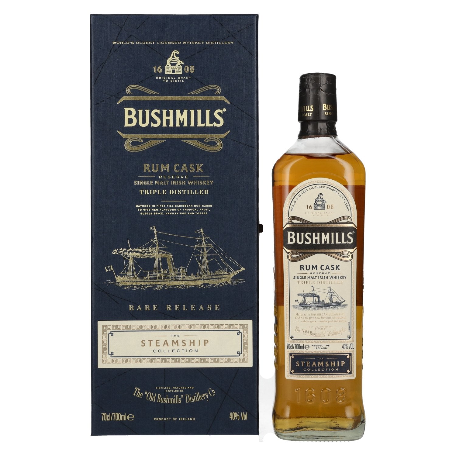 Bushmills RUM CASK Reserve The Steamship Collection 40% Vol. 0,7l in Giftbox