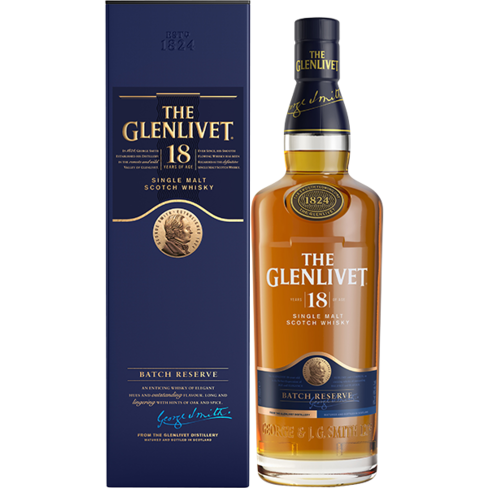 The Glenlivet Single Malt Scotch Batch Reserve 18 Yr 80 With Carton750ml