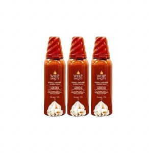 Whip Shots Vodka Infused Whipped Cream Mocha Flavored by Cardi B. (3 Pack-50mL)