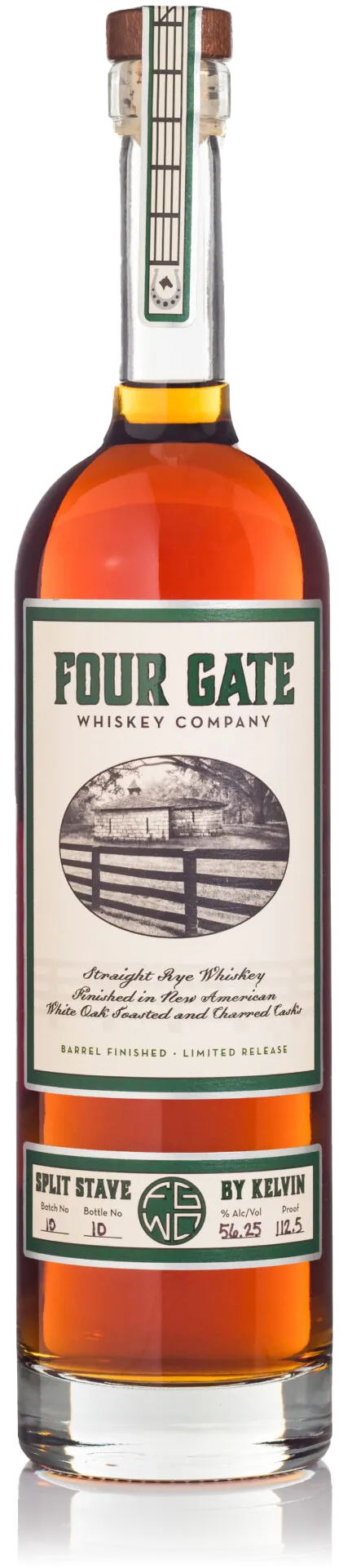 Four Gate Whiskey Co. Split Stave By Kelvin Batch 10 Rye Whiskey
